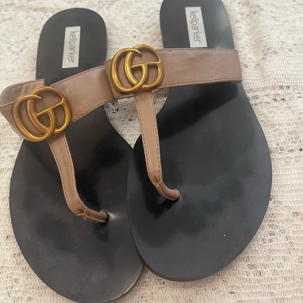 Kell Parker Sandals with Gold Buckles